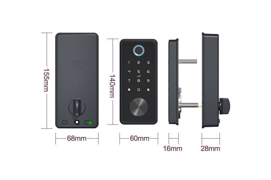 LUX T1 Bluetooth Smart Lock Automatic Deadbolt Hardware (Rechargeable Battery)