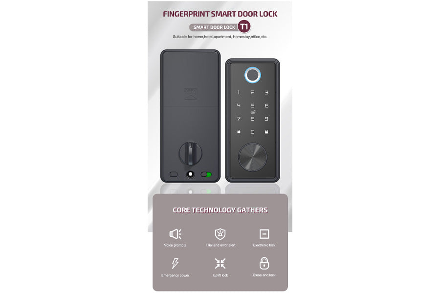 LUX T1 Bluetooth Smart Lock Automatic Deadbolt Hardware (Rechargeable Battery)