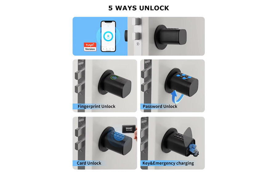 LUX V1 with Fingerprint and Code Smart Lock Automatic Deadbolt Hardware (Rechargeable Battery)