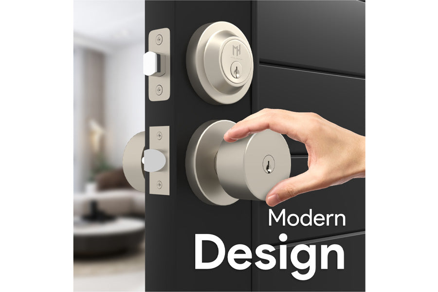 Mega Handles Buena Collection Entry Door Knob and Deadbolt Combo