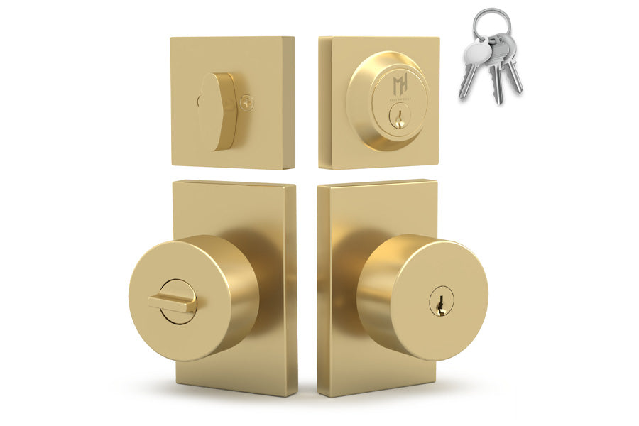 Mega Handles Laura Collection Entry Door Knob and Deadbolt Combo