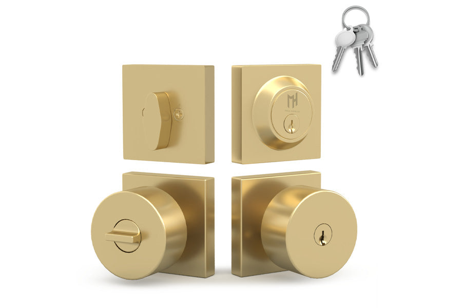 Mega Handles Suana Collection Entry Door Knob and Deadbolt Combo