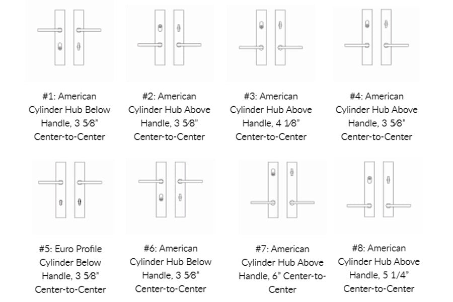 Emtek Handleset Modern Stainless Steel MultiPoint Entry Set — Lux