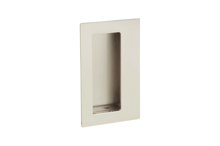 Emtek Rectangular Brass Flush Pull with Offset Pocket