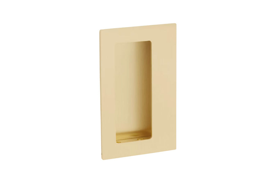 Emtek Rectangular Brass Flush Pull with Offset Pocket