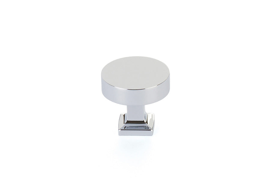 Schaub Haniburton 1-1/4" Diameter Round Cabinet Knob with Square Base