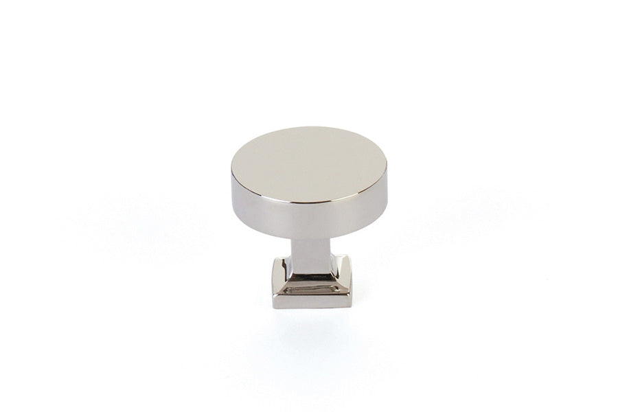 Schaub Haniburton 1-1/4" Diameter Round Cabinet Knob with Square Base