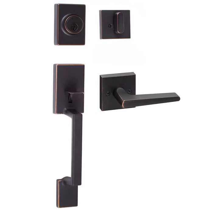 Ridgecrest Mountain Stockholm Handleset with Square Basel Lever