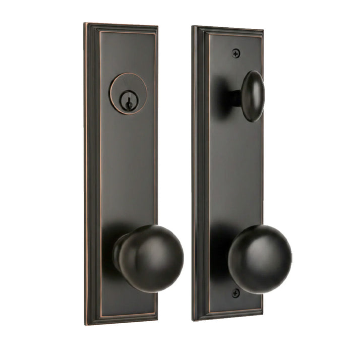 Weslock Atteberry Single Cylinder Handleset with Impresa Knob Entry Set