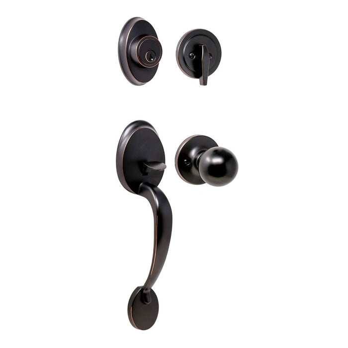 Weslock Hillcrest Keyed Single Cylinder Handleset with Hudson Knob Entry Set