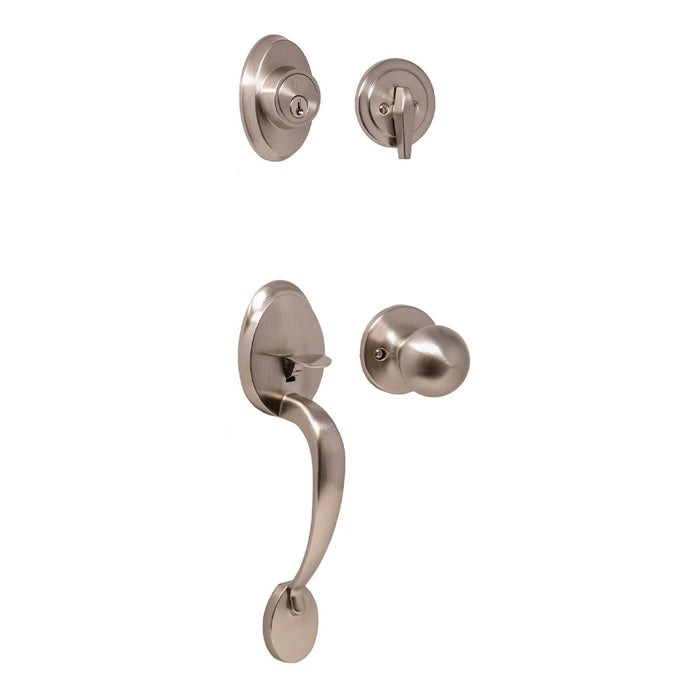 Weslock Hillcrest Keyed Single Cylinder Handleset with Hudson Knob Entry Set