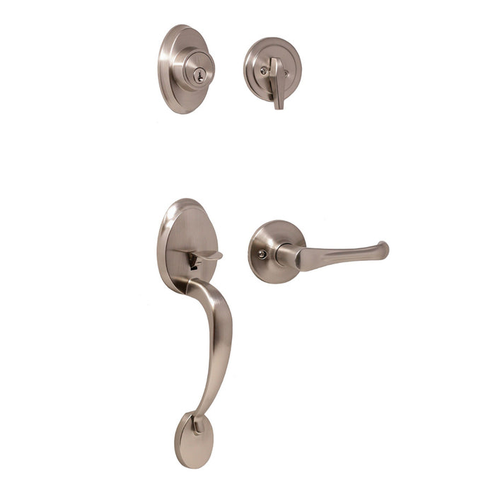 Weslock Hillcrest Keyed Single Cylinder Handleset with Somerset Lever Entry Set