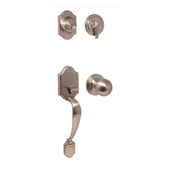 Weslock Parkside Keyed Single Cylinder Handleset with Hudson Knob Entry Set