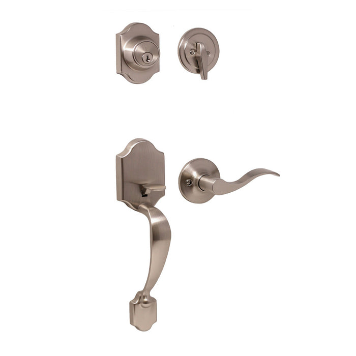 Weslock Parkside Keyed Single Cylinder Handleset with New Haven Lever Entry Set