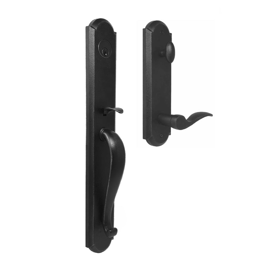 Molten Bronze Single Cylinder Oil-Rubbed Bronze Left-Hand Wiltshire Door Handleset with Carlow Lever