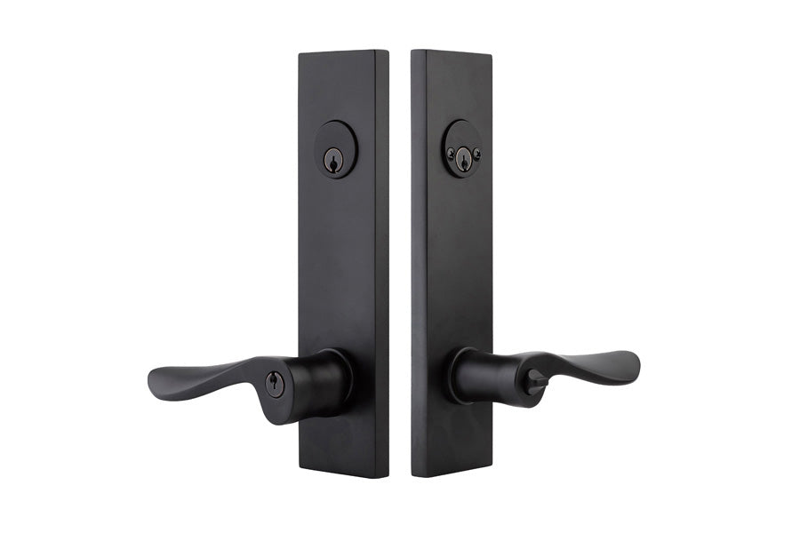 Emtek Modern Rectangular Two Point Lock Door Lever — Lux Door Hardware