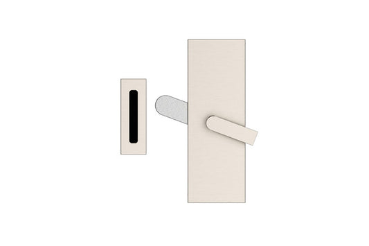 Emtek Modern Rectangular Barn Door Privacy Lock with Strike