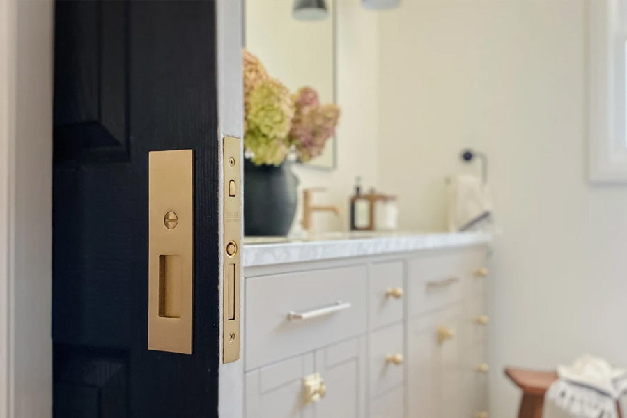 Emtek Narrow Modern Rectangular Pocket Door Mortise — Lux Door Hardware